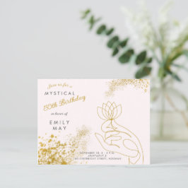Cartão Postal De Convite 50º aniversário místico