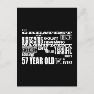 Cartão Postal De Convite 57ª Festa de aniversário Maior 57 Anos