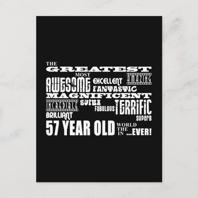 Cartão Postal De Convite 57ª Festa de aniversário Maior 57 Anos (Frente)