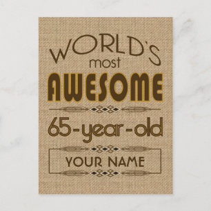 Cartão Postal De Convite 65º aniversário da melhor fabulosa celebração mund