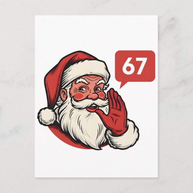 Cartão Postal De Convite 67 Natal Alegre Seis Sete Rotação Santa Claus (Frente)