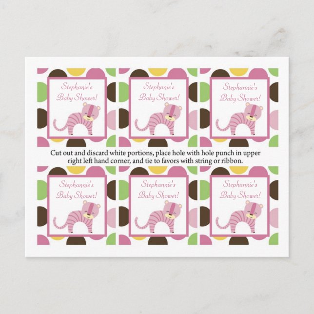 Cartão Postal De Convite 6 Marcas De Favor Da Rainha Selvagem Tiger Safari  (Frente)