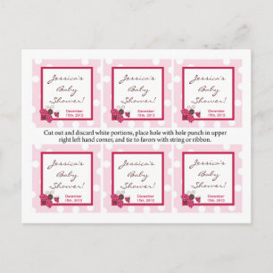Cartão Postal De Convite 6 Marcas Favoritas Dama do Jardim Berry Flor Rosa