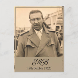 Cartão Postal De Convite 80 Birthday Elegant Masculino Monograma Foto
