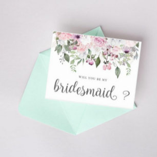 Cartão-postal de convite à Bridesmaid floral do ro