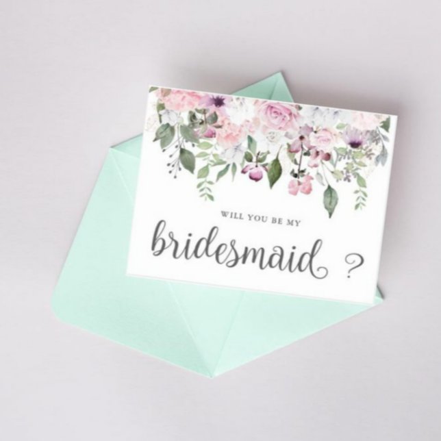 Cartão-postal de convite à Bridesmaid floral do ro (Criador carregado)