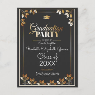 Cartão-postal de convite à festa de formatura