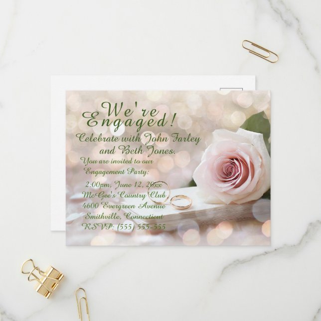 Cartão-postal de convite à festa de noivado (Frente/Verso In Situ)