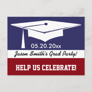 Cartão Postal De Convite A graduação moderna convida