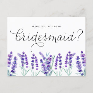 Cartão Postal De Convite A Lavanda De Aquarela Você Será Minha Porta-Pontas