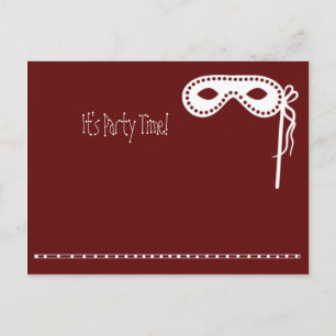 Cartão Postal De Convite A máscara do partido convida