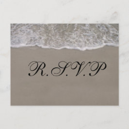 Cartão Postal De Convite A placa R.S.V.P. do Oceano