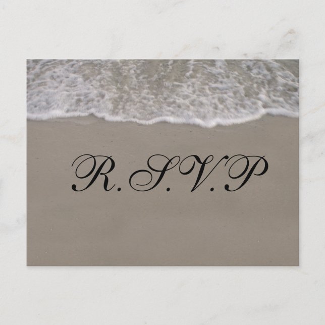 Cartão Postal De Convite A placa R.S.V.P. do Oceano (Frente)