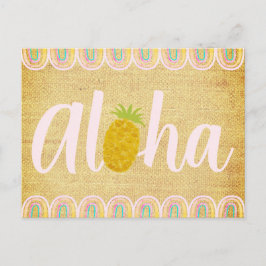 Cartão Postal De Convite Abacaxi Chic Aloha
