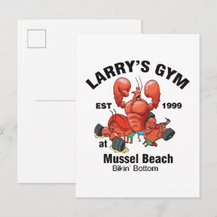 Cartão Postal De Convite Academia do Larry na Praia do Mexilhão