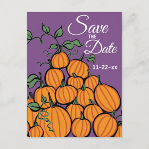 Cartão Postal De Convite Ação de Graças Pumpkin Harvest Salvar Data