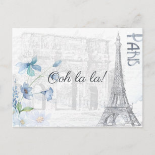 Cartão Postal De Convite Adulto Paris pensou em qualquer festa para adicion