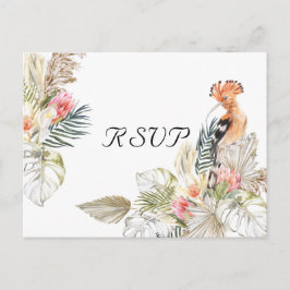 Cartão Postal De Convite Afafricano Safari Boho Botânico Wedding RSVP