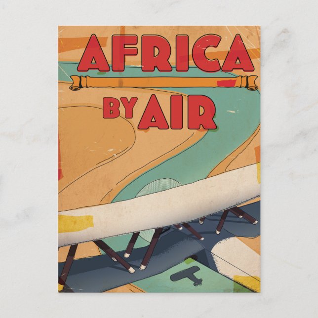 Cartão Postal De Convite África por poster de viagens Aéreo (Frente)
