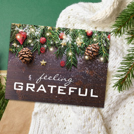 Cartão Postal De Convite Agradecimento de Natal Rústico Country