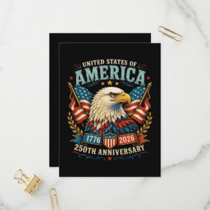 Cartão Postal De Convite Águia da Celebração do 250º Aniversário da América