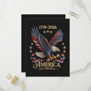 Cartão Postal De Convite Águia do 250º Aniversário Americano 250 Anos