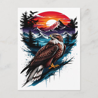 Cartão Postal De Convite Águia na montanha