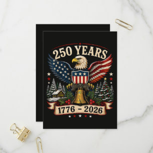 Cartão Postal De Convite Águia Patriótica de Natal do 250º Aniversário dos 