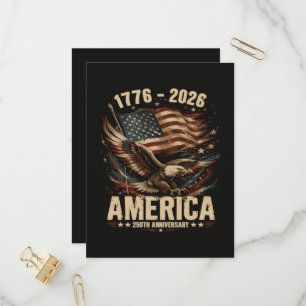 Cartão Postal De Convite Águia Patriótica do 250º Aniversário da América