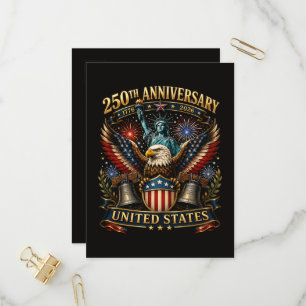 Cartão Postal De Convite Águia Patriótica do 250º Aniversário dos Estados U