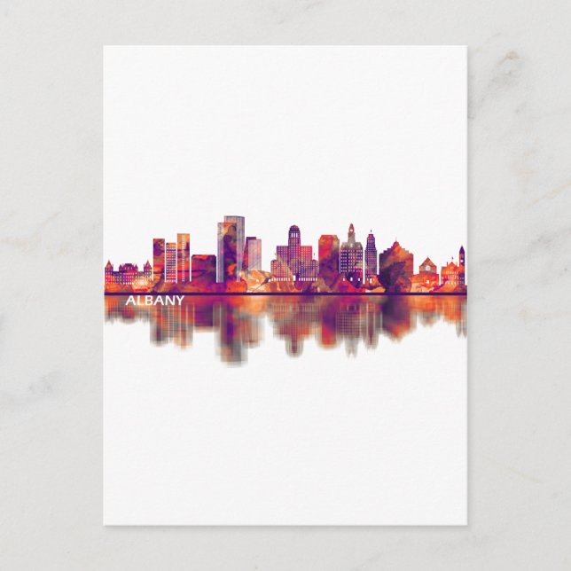 Cartão Postal De Convite Albany New York Skyline (Frente)