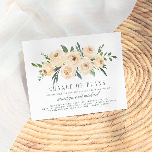 Cartão Postal De Convite Alteração De Planos Atualizados Adiamento De Casam