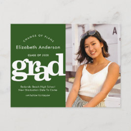 Cartão Postal De Convite Alteração de planos graduação em negrito tipografi