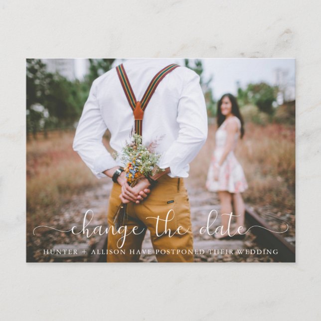 Cartão Postal De Convite Alterar o Cartão de Data (Frente)