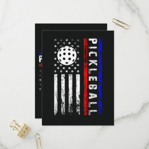 Cartão Postal De Convite Amantes de Pickleball Bandeira Americana 4 de Julh