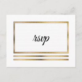 Cartão Postal De Convite Amarelo | White Modern Simple RSVP Inserir