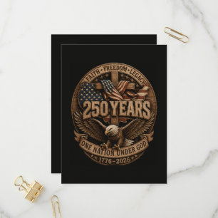 Cartão Postal De Convite Americano 1776 2026 250º 4 de Julho Dia da Indepen