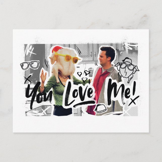 Cartão Postal De Convite AMIGOS™ | Ação de Graças Chefe da Turquia Monica (Frente)