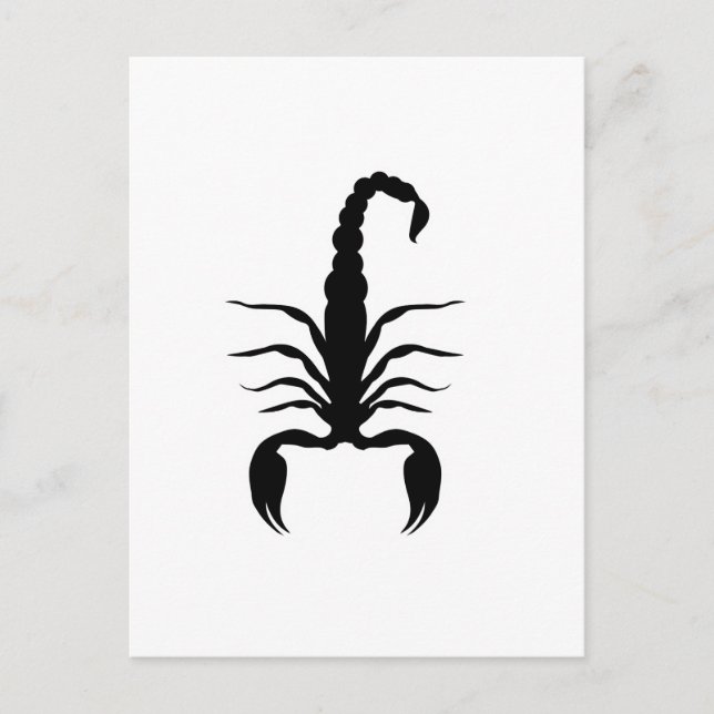 Cartão Postal De Convite Animais Black Scorpion Scorpio Idea (Frente)