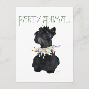 Cartão Postal De Convite Animal de Festa Scottish Terrier