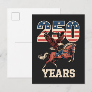 Cartão Postal De Convite Aniversário de 250 anos dos EUA