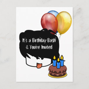 Cartão Postal De Convite Aniversário de 3 anos de animação