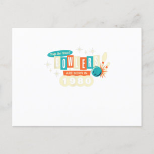 Cartão Postal De Convite Aniversário de 40 anos Jogador de Boliche Engraçad