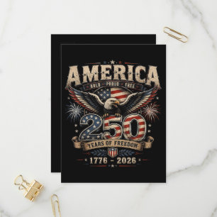 Cartão Postal De Convite Aniversário Patriótico Americano de 250 anos dos E