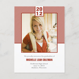 Cartão Postal De Convite Anúncio/Convite de Graduação de Diagonais em Quadr