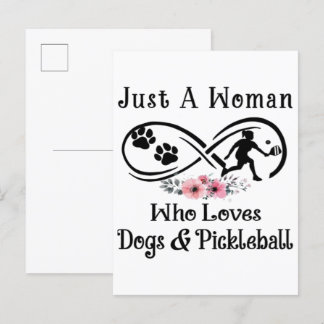 Cartão Postal De Convite apenas uma mulher que ama cachorros e Pickleball