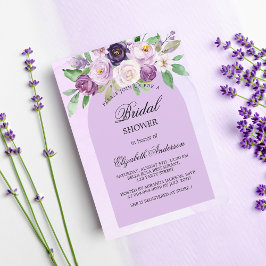 Cartão Postal De Convite Arca de flores roxas violeta-chá de panela