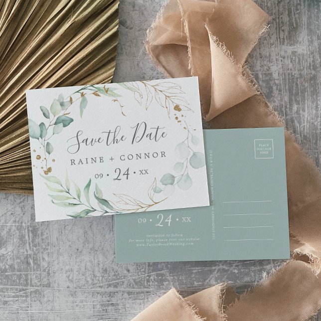 Cartão Postal De Convite Arquivamento Horizontal do Aery Greenery Salvar o  (Criador carregado)