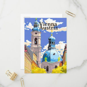 Cartão Postal De Convite Arte de cartão-postal de viagem de Viena, arte de