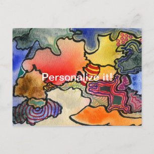 Cartão Postal De Convite Arte legal & quente do abstrato de forma livre da